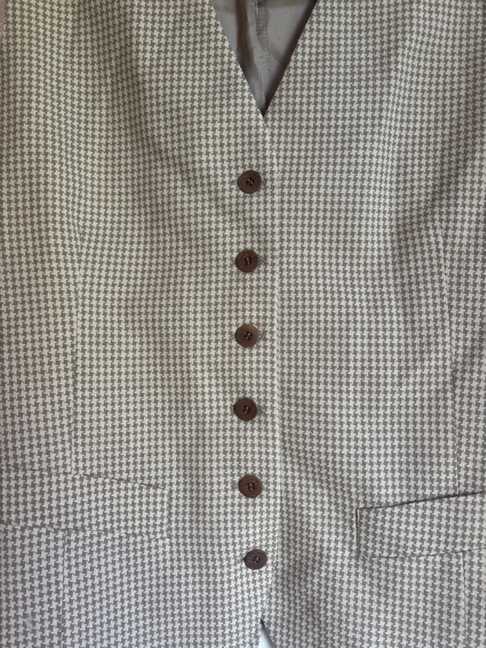 Giorgio Armani Houndstooth Vest Tailored Chic Classic Size 44/10 - Picture 5 of 8